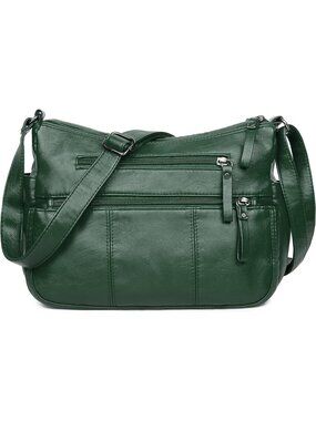 Women's Green (11.8") Soft PU Leather Shoulder Bag Crossbody Purse Pocketbook